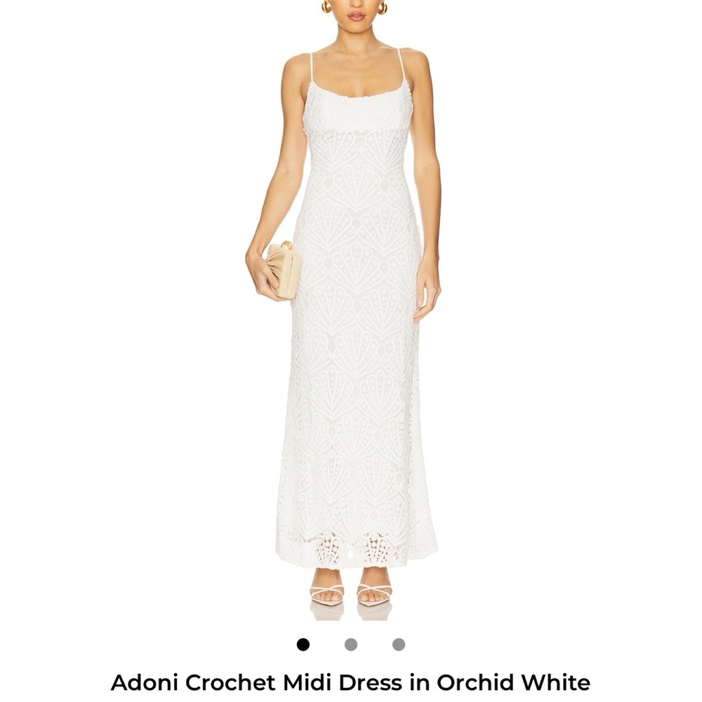 Bardot Adoni Crochet Midi Dress in White
